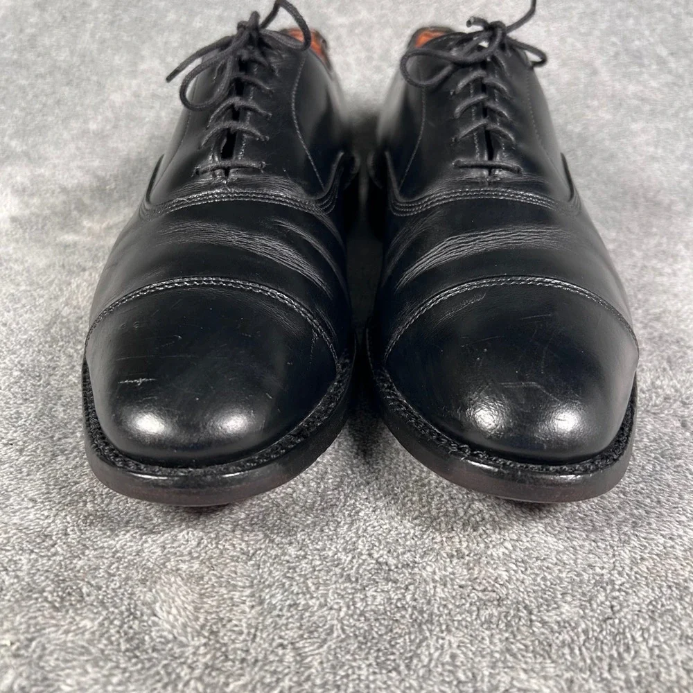 Vintage Allen Edmonds Park Avenue Oxford Dress Shoes Black Cap Toe Men 8.5 B USA